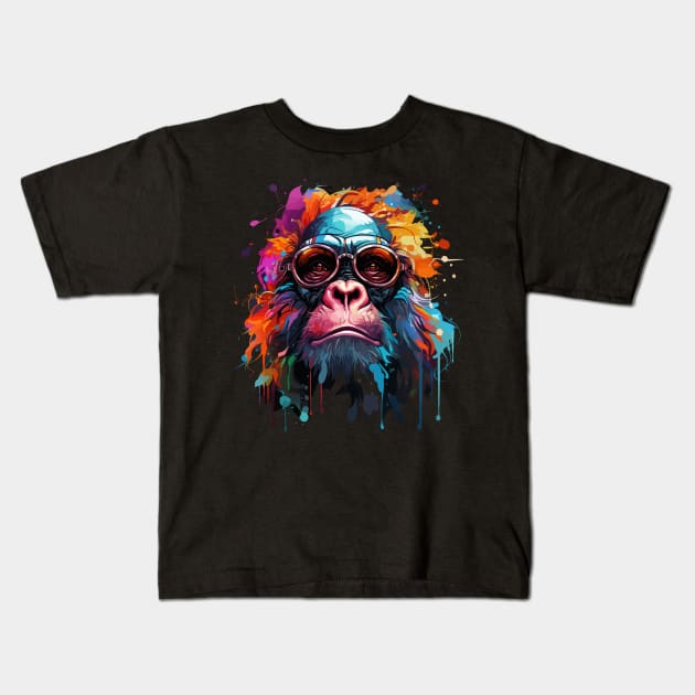 Gorilla Rainbow Kids T-Shirt by JH Mart